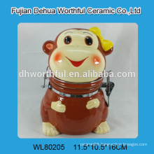 2015 new monkey design ceramic container seal